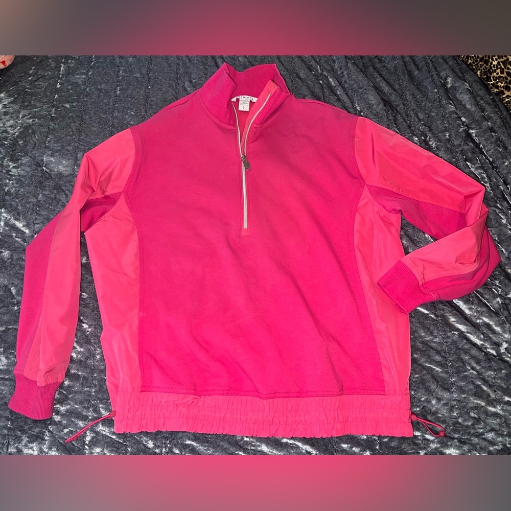 Athleta Pink Quarter-Zip Pullover